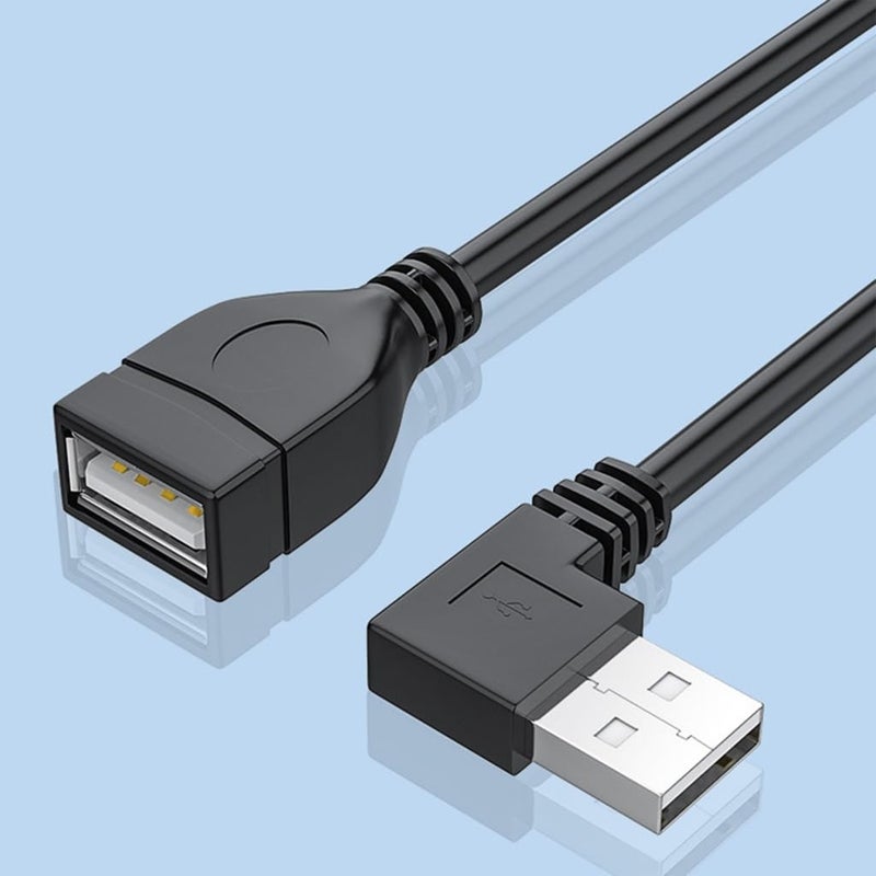 90 Degree USB 2.0 Extension Cable Male to Female Short Cable for Laptop Keyboard Printer and More 10CM - Image 3