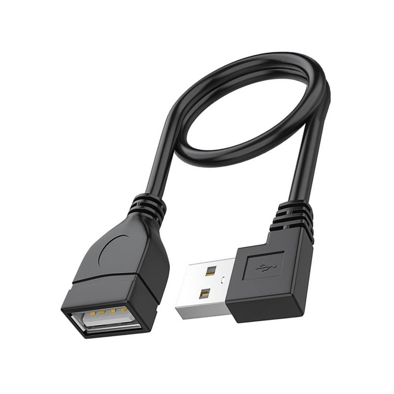 90 Degree USB 2.0 Extension Cable Male to Female Short Cable for Laptop Keyboard Printer and More 10CM - Image 1