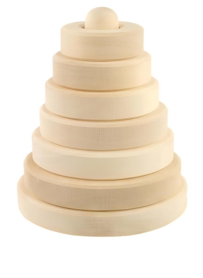 Keebori Wooden Stacking Rings Toy for Babies & Toddlers – Montessori Ring Stacker Educational Learning Tower, Natural Wooden Baby Toy for Fine Motor Skills, Hand Eye Coordination - Image 1