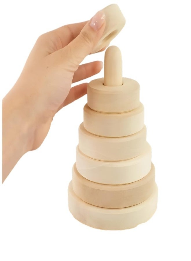 Keebori Wooden Stacking Rings Toy for Babies & Toddlers – Montessori Ring Stacker Educational Learning Tower, Natural Wooden Baby Toy for Fine Motor Skills, Hand Eye Coordination - Image 3