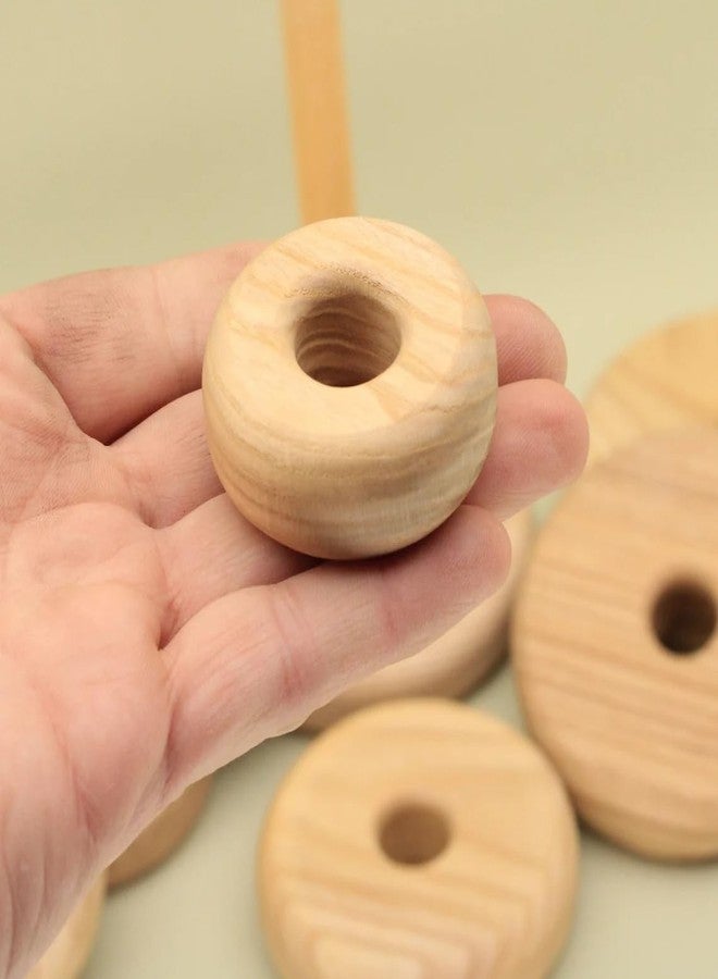 Keebori Wooden Stacking Rings Toy for Babies & Toddlers – Montessori Ring Stacker Educational Learning Tower, Natural Wooden Baby Toy for Fine Motor Skills, Hand Eye Coordination - Image 2