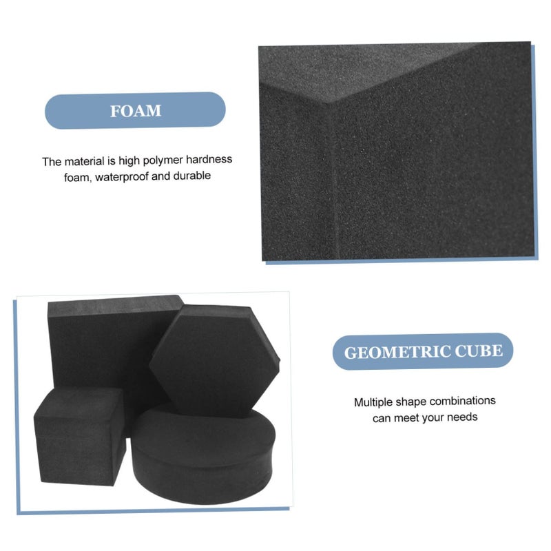 4Pcs Geometric Cube Photography Props Compact Foam Black Background For Jewelry Cosmetics Makeup Lightweight Portable Decor Photo Studio - Image 3