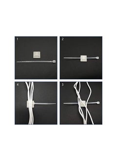 Royal Apex Apex Premium Zip Tie Adhesive-Backed Mounts Professional Grade White Cable Tie Bases (100, 19x19 mm)  - Image 3