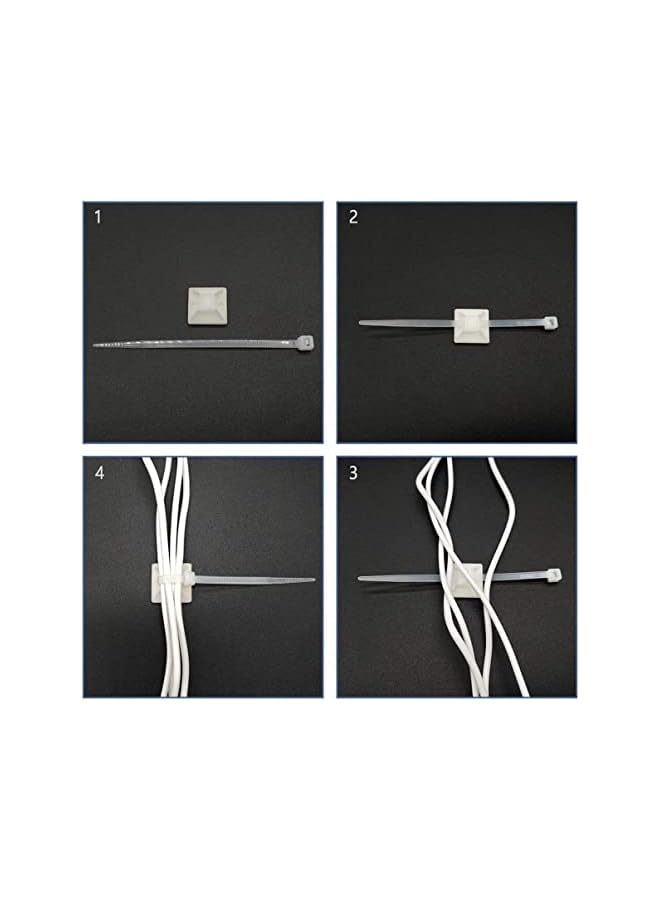 Royal Apex قواعد لاصقة لربطات الكابلات ذات الجودة الاحترافية من Apex Premium Zip Tie (100، 19 × 19 مم) - Image 3