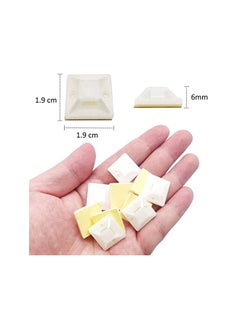 Royal Apex Apex Premium Zip Tie Adhesive-Backed Mounts Professional Grade White Cable Tie Bases (100, 19x19 mm)  - Image 2