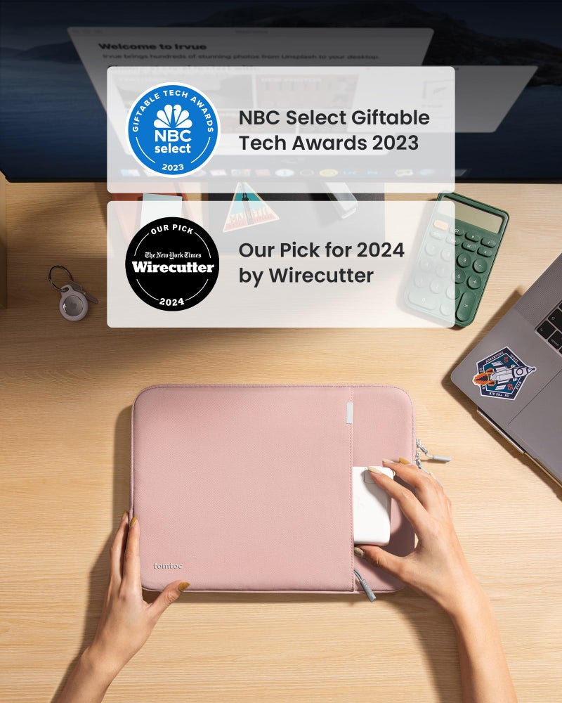 tomtoc 360° Protective Laptop Sleeve for 13-inch New MacBook Air M4/A3240 2025, M3/A3113, M2/A2681 M1/A2337 A2179 A1932, 13-inch MacBook Pro M2/A2686 M1/A2338, Water-Resistant Computer Case Bag - Image 2