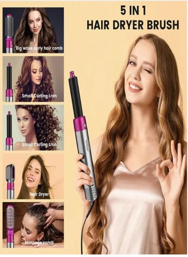 Drumstone [ 12 Years Warranty] Hot Air Brush, 5 In 1 Hair Dryer Hot Air Brush Styler, With Auto-Curl Function, Detachable Hair Styler Electric Hair Dryer Brush Rotating For All Hairstyle, Multicolored - Image 5