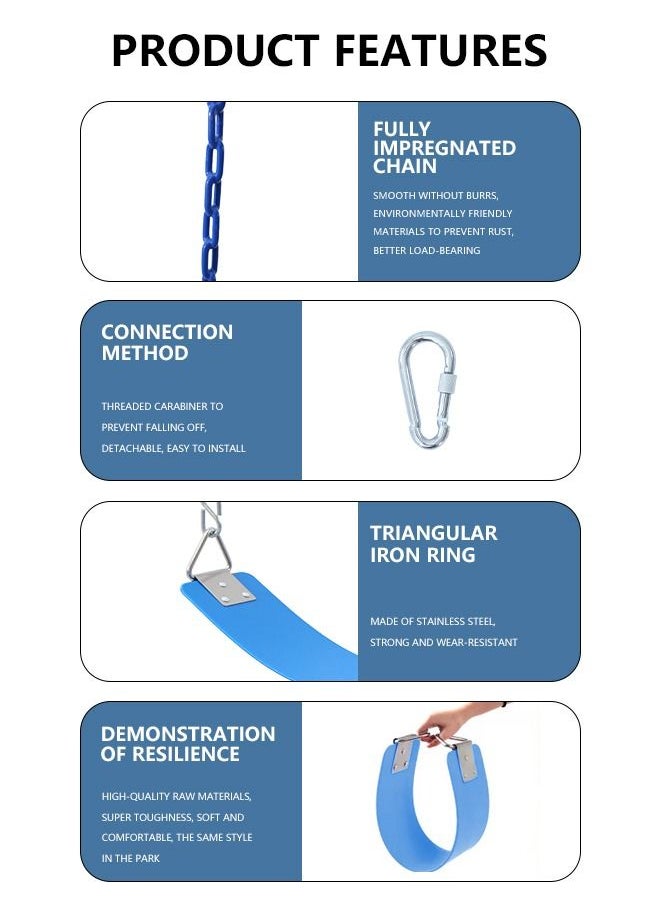JSAITOYS - Anti-Rust Chains Thermoplastic Coated Tree Hanging Straps Playground Soft Plastic Flexible Swing Set - Image 1