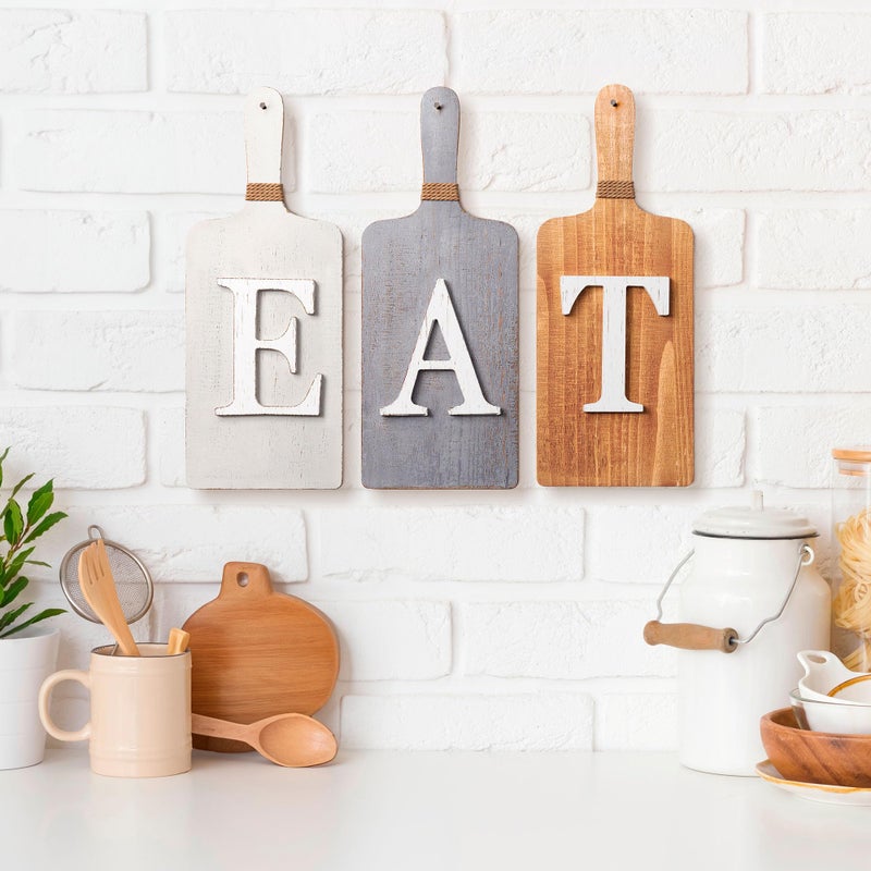 Barnyard Designs Hanging Eat Sign for Kitchen Wall Decor - Kitchen Wall Art Decor 6" x 15", Farmhouse Decorations for Wall, Rustic Eat Signs for Dining Room, Multicolor - Image 2