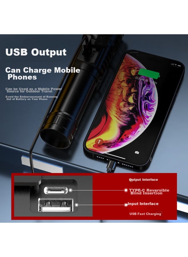 Shenyu Flashlight, High Brightness, Zoomable, Rechargeable, Long-lasting Battery, Outdoor Survival, Long-range, Military-grade, Ultra-bright, Home Emergency Light, Specialized - Image 4
