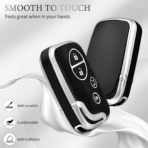 OFFCURVE غطاء مفتاح OFFCURVE لسيارات لكزس، حافظة خاصة لموديلات ES350 GS300 GS430 GS450h GS460 IS F IS250 IS350 LS460 LX570 RX350، ملحقات سيارات، واقي ذكي عن بُعد، فضي وأسود - Image 3
