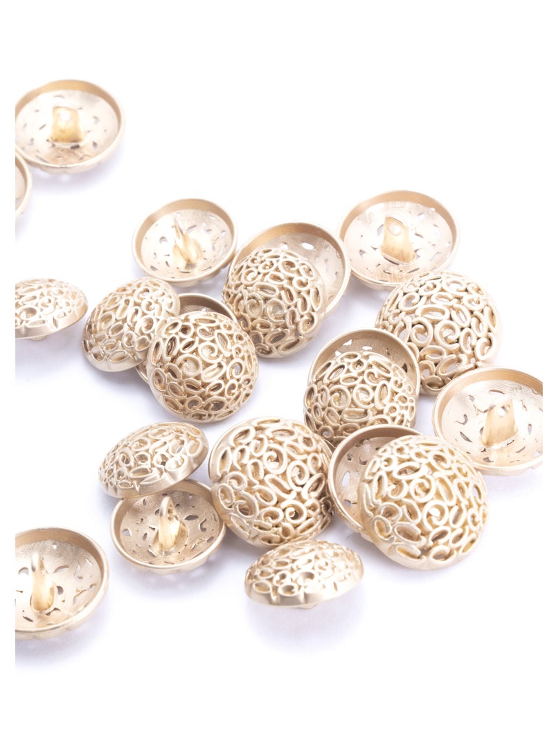 18 Pcs Set. Clothing Buttons – Fashion Metal Button Shaped Sewing Buttons for Men Women Blazer, Coat, Uniform, Shirt, Suit and Jacket (Gold, 16 mm and 20mm) - Image 1