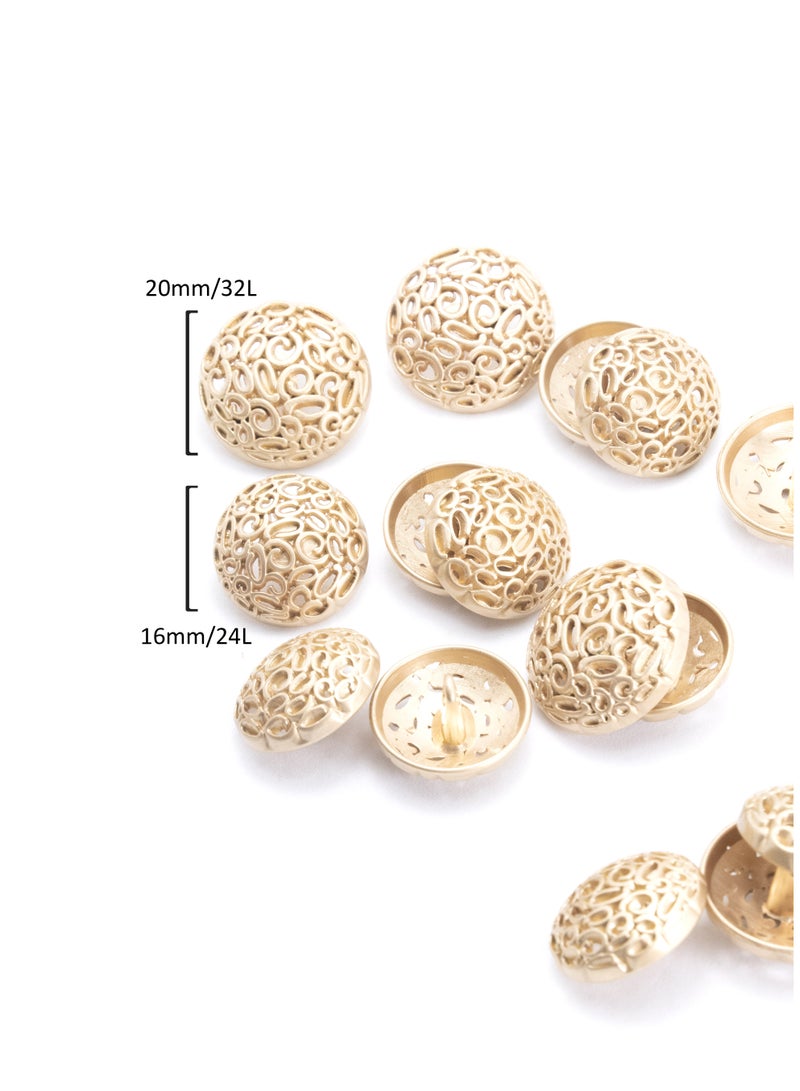 18 Pcs Set. Clothing Buttons – Fashion Metal Button Shaped Sewing Buttons for Men Women Blazer, Coat, Uniform, Shirt, Suit and Jacket (Gold, 16 mm and 20mm) - Image 2