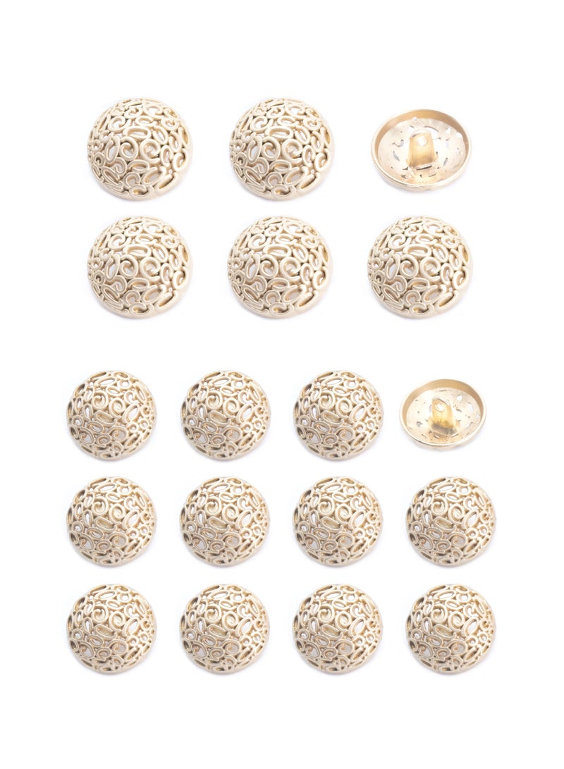 18 Pcs Set. Clothing Buttons – Fashion Metal Button Shaped Sewing Buttons for Men Women Blazer, Coat, Uniform, Shirt, Suit and Jacket (Gold, 16 mm and 20mm) - Image 3