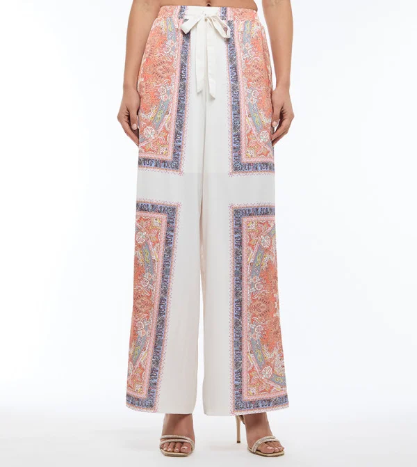 بي سي بي جي BCBG PLACEMENT PRINTED SATIN PANTS