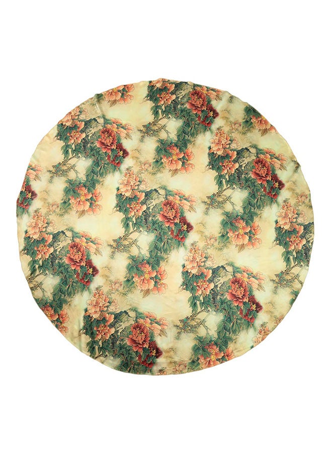 NIBEMINENT Round Floral Print Beach Towel Multicolour 145centimeter - Image 1