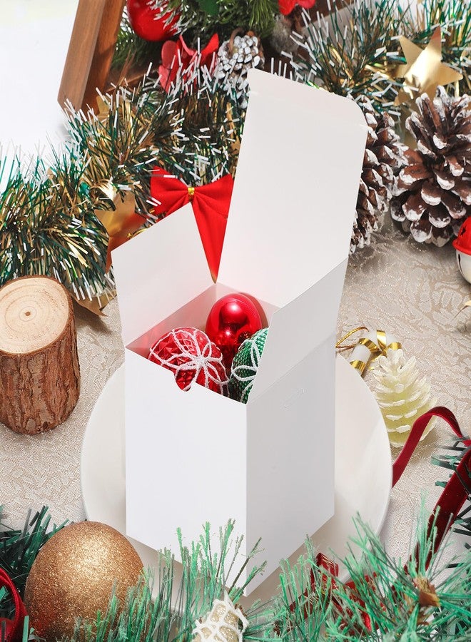 DOYIDE Small Gift Boxes, 60 Pcs 4x4x4 Inch White Elegant Paper Box with Ribbons, Party Favor Boxes for Candy Cupcake Christmas Wedding Baby Shower Bridesmaids Birthday - Image 4
