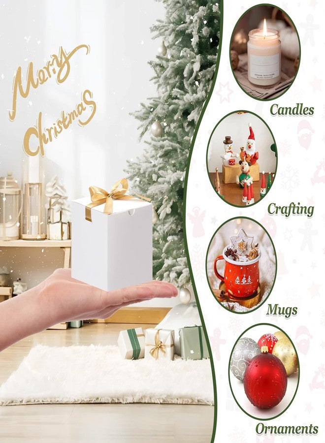 DOYIDE Small Gift Boxes, 60 Pcs 4x4x4 Inch White Elegant Paper Box with Ribbons, Party Favor Boxes for Candy Cupcake Christmas Wedding Baby Shower Bridesmaids Birthday - Image 5