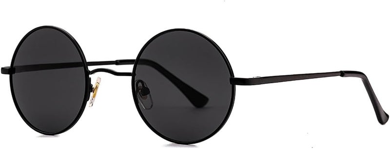 نظارات GLEYEMOR John Lennon المستقطبة الصغيرة المستديرة للرجال والنساء، نظارات هيبي دائرية باللونين الأحمر والأصفر - Image 2