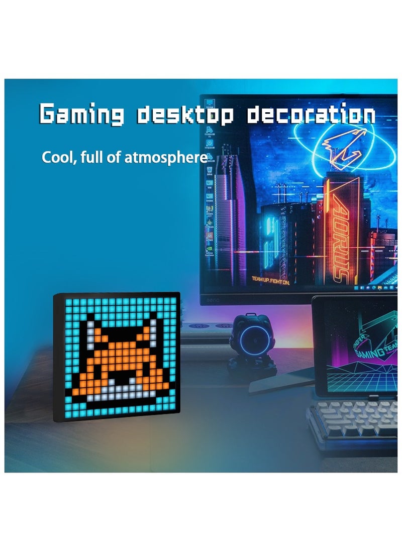 Generic - LED Pixel Display, Programmable 16x16 Pixel Art LED Screen with APP Control for Kids Boys Girls, Creative Animations, Fun Text and Digital Clock, Gaming Accessories for Desk, Wall Room Decor - Image 1