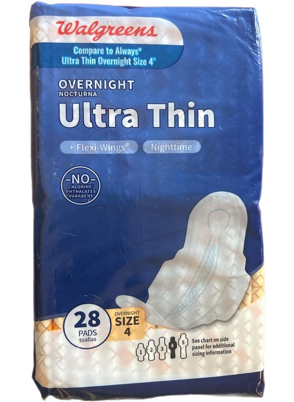 Walgreens Ultra Thin Pads with Flexi-Wings, Long Super, 28 ea