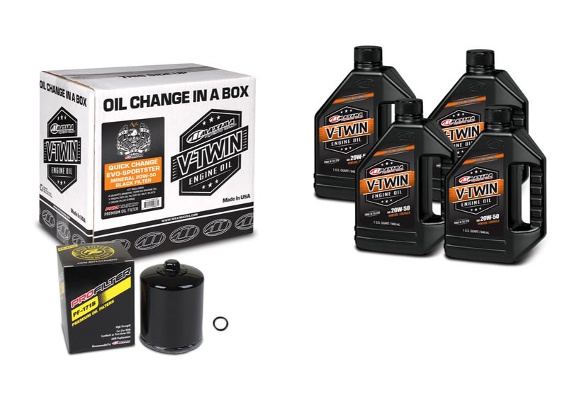 Maxima V-Twin Quick Change Kit Mineral w/Chrome Filter, Evo/Sportster - Image 2