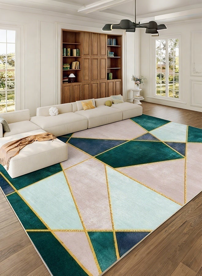 Sharpdo Luxury Modern Geometric Carpet with Gold Lines For Home Bedroom Stylish Living Room Decor Carpet Floor Mat 140*200CM Easy to Maintain - Image 4