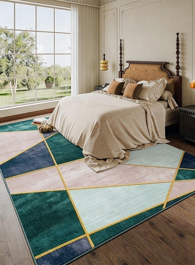 Sharpdo Luxury Modern Geometric Carpet with Gold Lines For Home Bedroom Stylish Living Room Decor Carpet Floor Mat 140*200CM Easy to Maintain - Image 2