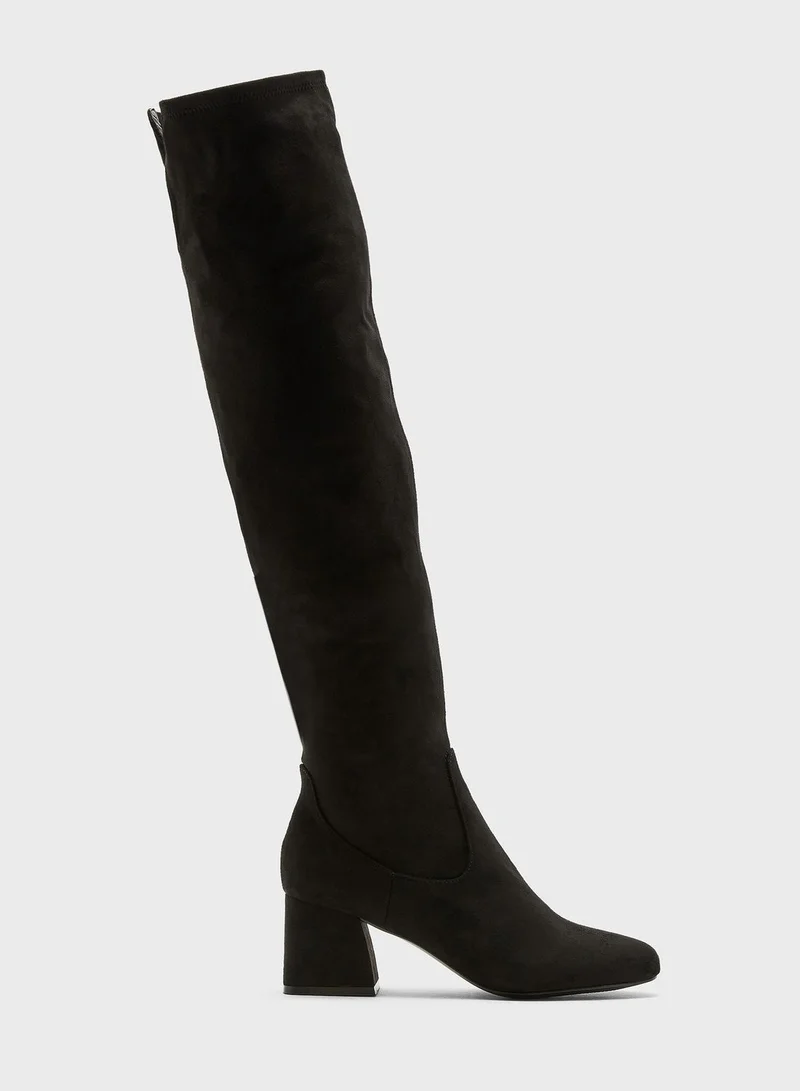 STEVE MADDEN Delena Block Heel Knee Boot