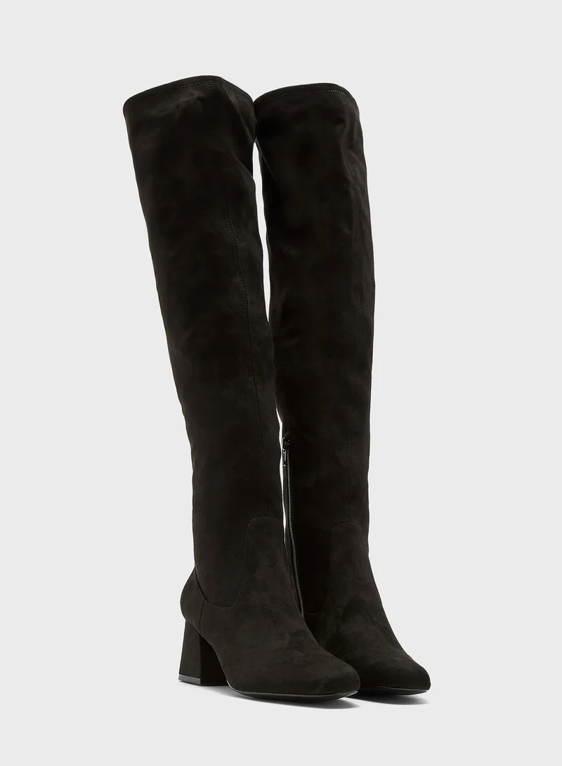 STEVE MADDEN Delena Block Heel Knee Boot
