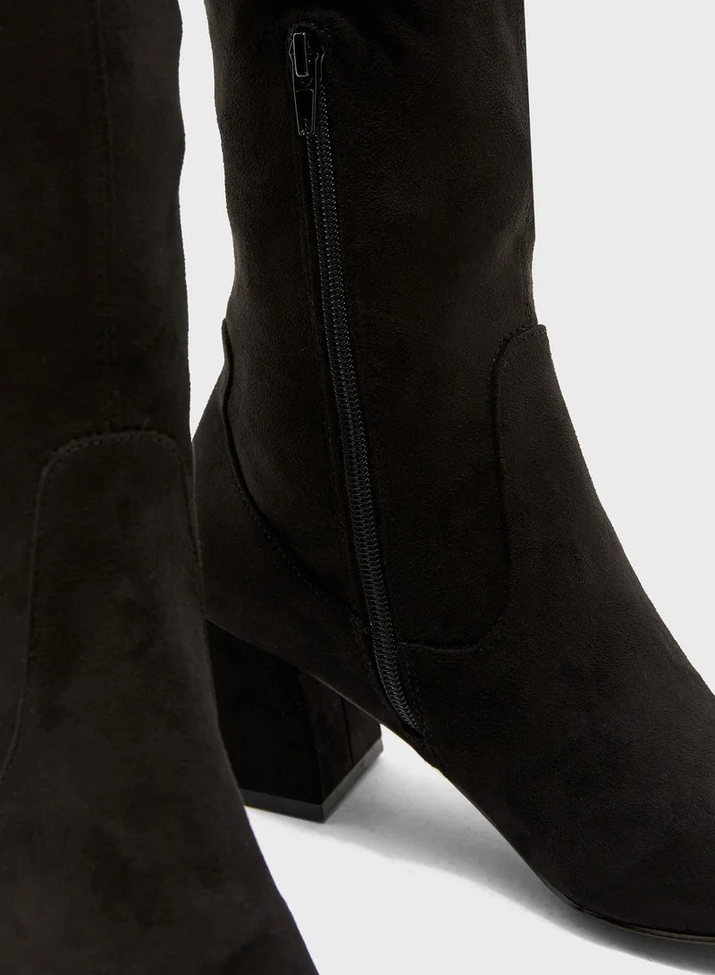 STEVE MADDEN Delena Block Heel Knee Boot