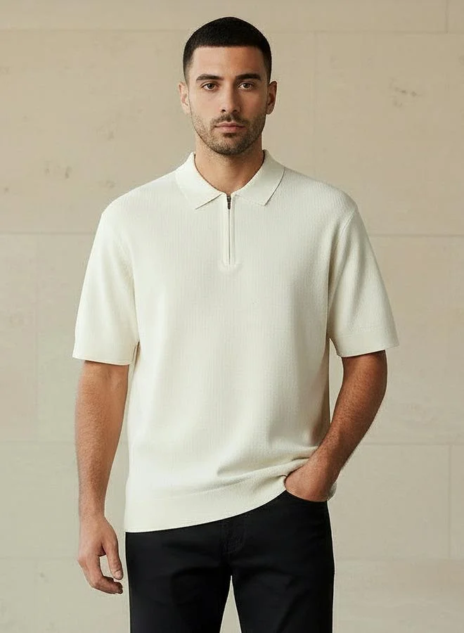 Splash FAV Men Short Sleeve Textured Polo T-shirt