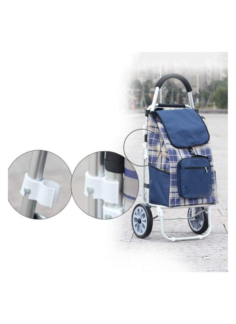 Generic Trolley Fashion Large Reinforced Aluminum Folding Portable Trolley Car Shopping Trolley Bag with Chair  - Image 2