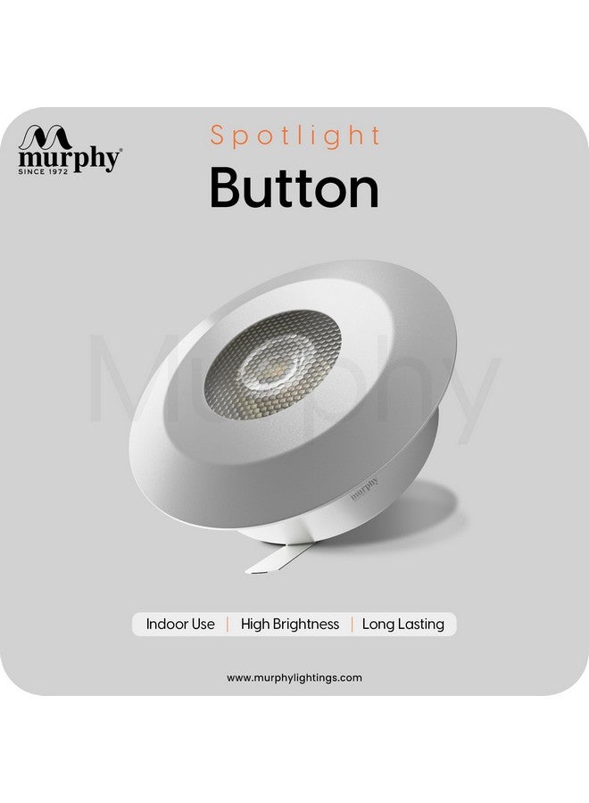 MURPHY مصابيح سبوت LED زر مرفي 2 واط | عبوة من 10 | أبيض بارد | إضاءة مزاجية فاخرة للمنزل والمكتب - Image 2