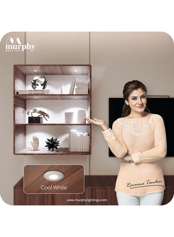 MURPHY مصابيح سبوت LED زر مرفي 2 واط | عبوة من 10 | أبيض بارد | إضاءة مزاجية فاخرة للمنزل والمكتب - Image 5