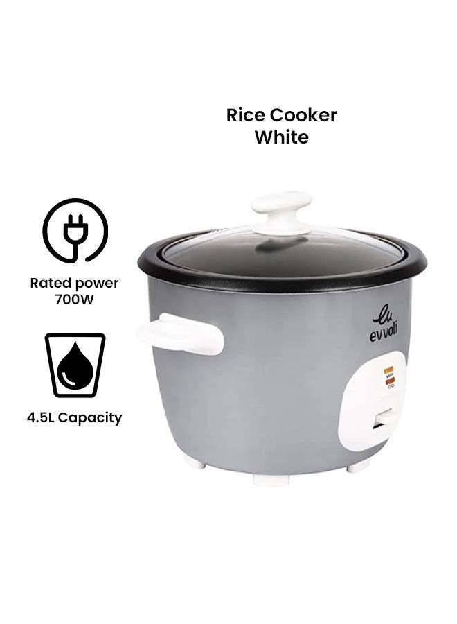 إيفولي جهاز طهي للأرز مع سلة بخار 2 في 1 4.5 L 830 W EVKA-RC4501S أبيض - Image 2