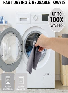 Generic 20Pcs Microfiber Cleaning Cloth Roll, 25 x 25cm Reusable Tear Away Towels, All-Purpose Absorbent Rags, Lint Free Dusting Cloth, Washable Shop Rags for Car, Bathroom, Kitchen, Window  - Image 4