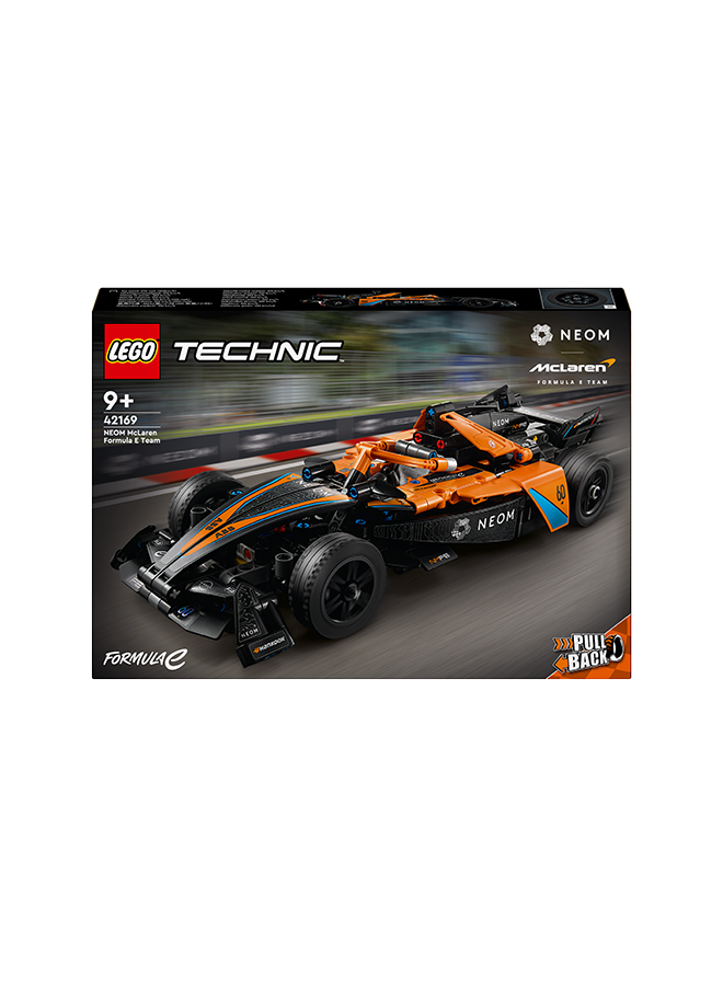 ليغو LEGO Technic NEOM McLaren Formula E Race Car Toy for 9 Plus year Old Boys & Girls, Model Pull-Back Vehicle Building Set, Bedroom Decoration, Birthday & Ramadan Gift for Kids 42169