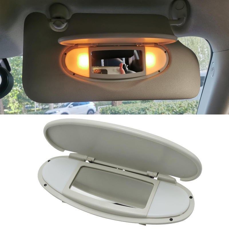 Abodvu Compatible Mini Cooper Sun Visor Illuminated Mirror Cover R555660 1PCS Beige Vanity Mirror Buckle Cover