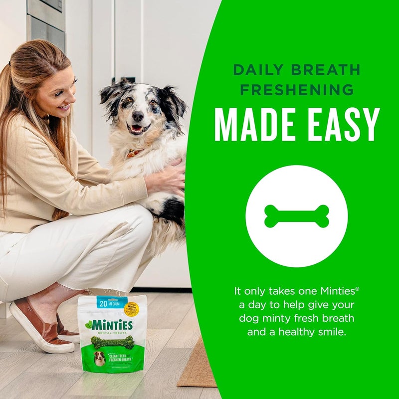 Minties Dental Chews for Dogs, 120 Count, Vet-Recommended Mint-Flavored Dental Treats for Tiny/Small Dogs 5-24 lbs, Dental Bones Clean Teeth, Fight Bad Breath, and Removes Plaque and Tartar - Image 5