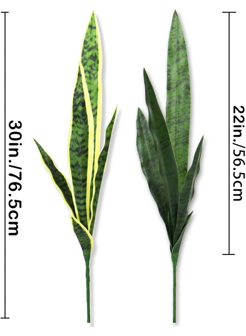 LATIFA Artificial Snake Plants, 30 Inch Faux Sansevieria Agave, Set of 4 - Image 3