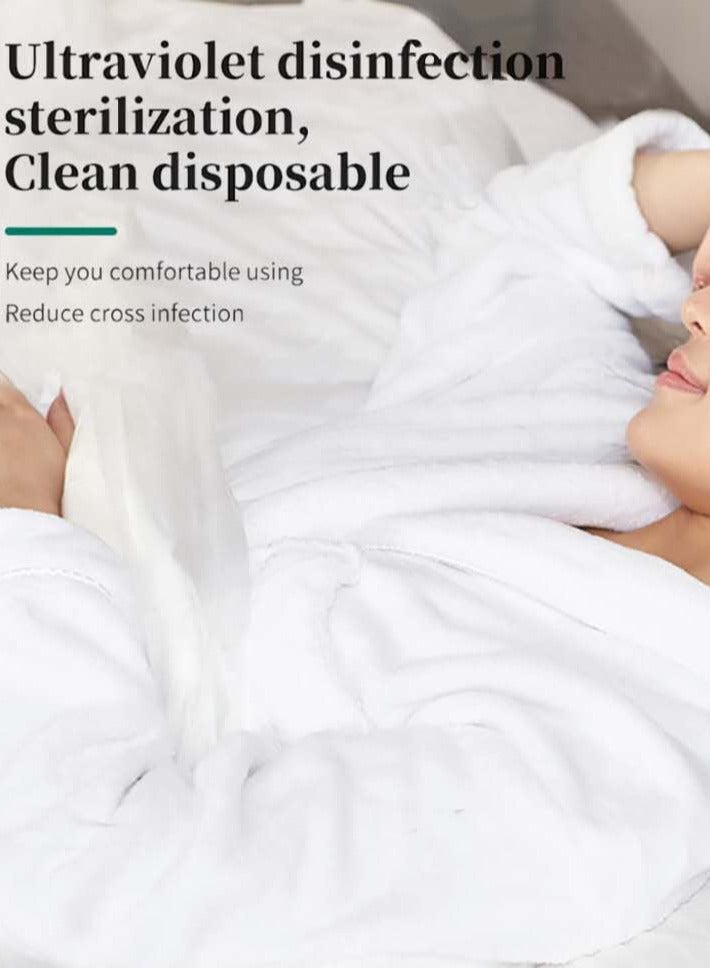 مجموعة ملاءات آمنة للسفر للاستعمال مرة واحدة مكونة من 4 قطع قابلة للتنفس وخفيفة الوزن للاستعمال مرة واحدة، مجموعة مفروشات السفر المثالية تأتي مع غطاء لحاف واحد، وملاءة مسطحة واحدة وكيسي وسادة، مثالية للفنادق والسفر (مقاس كينج) - Image 2