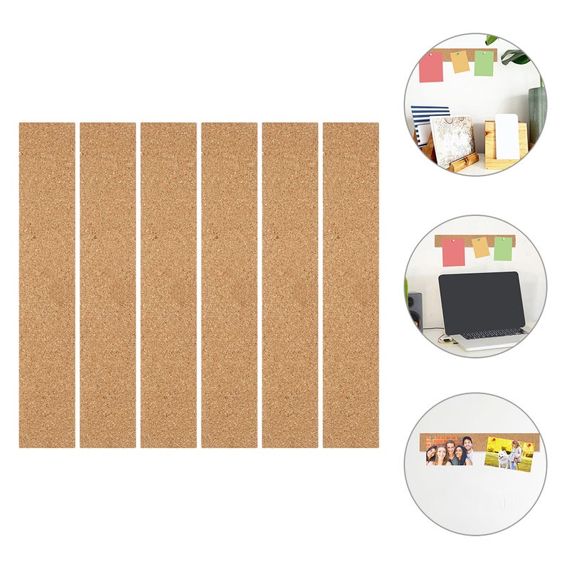 12 pcs Cork Board Cork Announcement Board Strips Cork Batten Strips Frameless Memo Board Strips - Image 3
