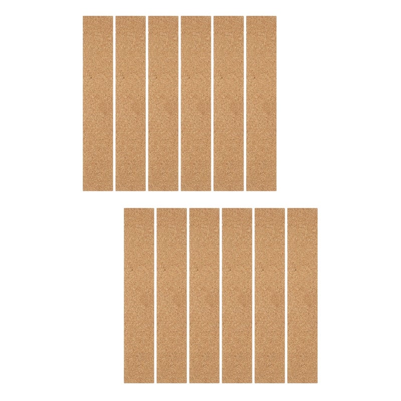 12 pcs Cork Board Cork Announcement Board Strips Cork Batten Strips Frameless Memo Board Strips - Image 1