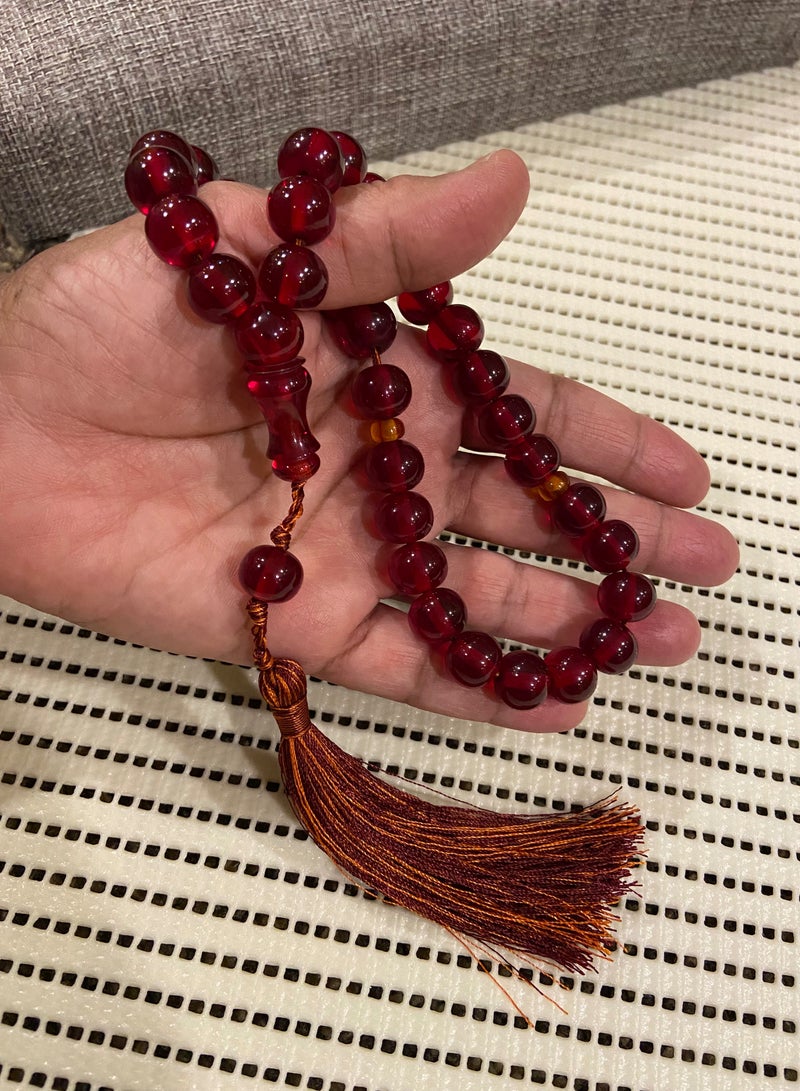 سبحة رجالية من الفاتوران عدد الخرز 33 ومقاس الخرز 12mm*10.5mm - Image 1