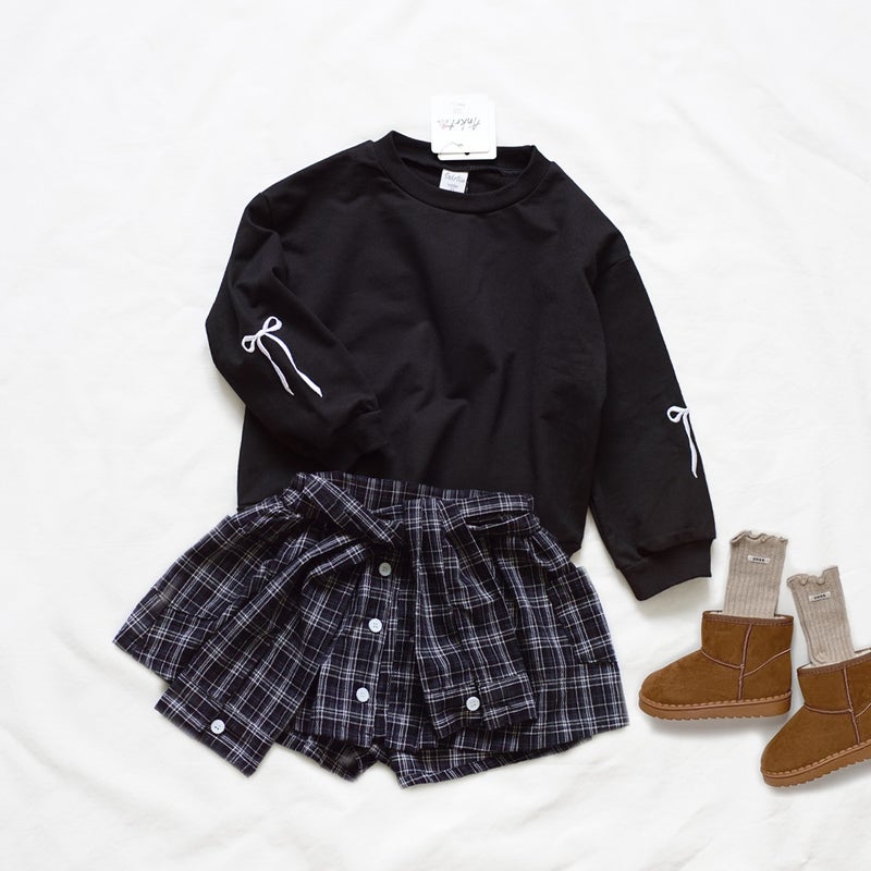Ankrt Apron Spring, Summer And Autumn Style Girls' Fashionable Plaid Dress Shorts Skirt Kidsren'S Plaid High-Waisted Mini Skirt Pants - Image 5