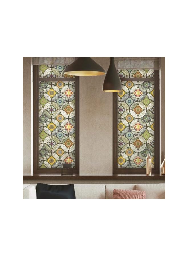 The Bros فيلم نافذة فينيل غير لاصق فيلم خصوصية زجاج ملون لفيلم نافذة حمام باب دش تحكم في الحرارة مضاد للأشعة فوق البنفسجية 44.5x200 سم - Image 5