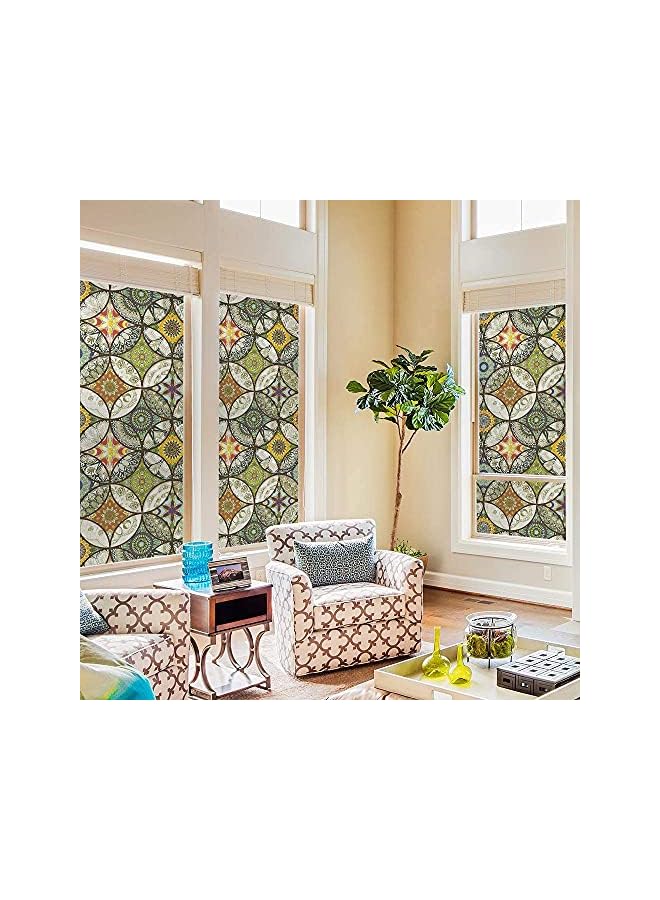 The Bros فيلم نافذة فينيل غير لاصق فيلم خصوصية زجاج ملون لفيلم نافذة حمام باب دش تحكم في الحرارة مضاد للأشعة فوق البنفسجية 44.5x200 سم - Image 3