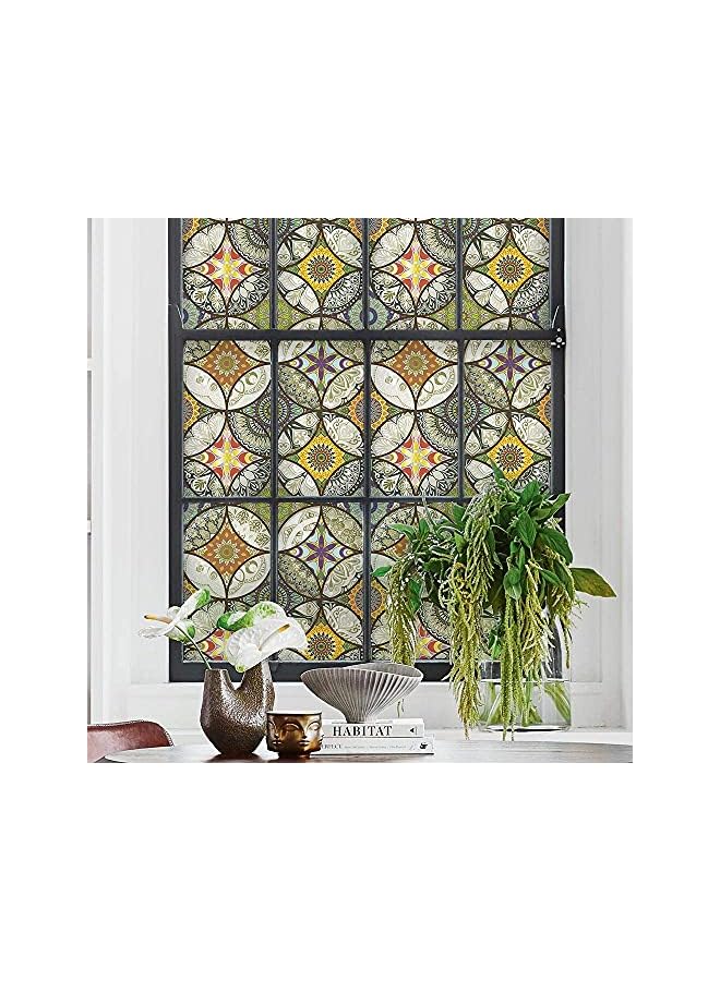 The Bros فيلم نافذة فينيل غير لاصق فيلم خصوصية زجاج ملون لفيلم نافذة حمام باب دش تحكم في الحرارة مضاد للأشعة فوق البنفسجية 44.5x200 سم - Image 4