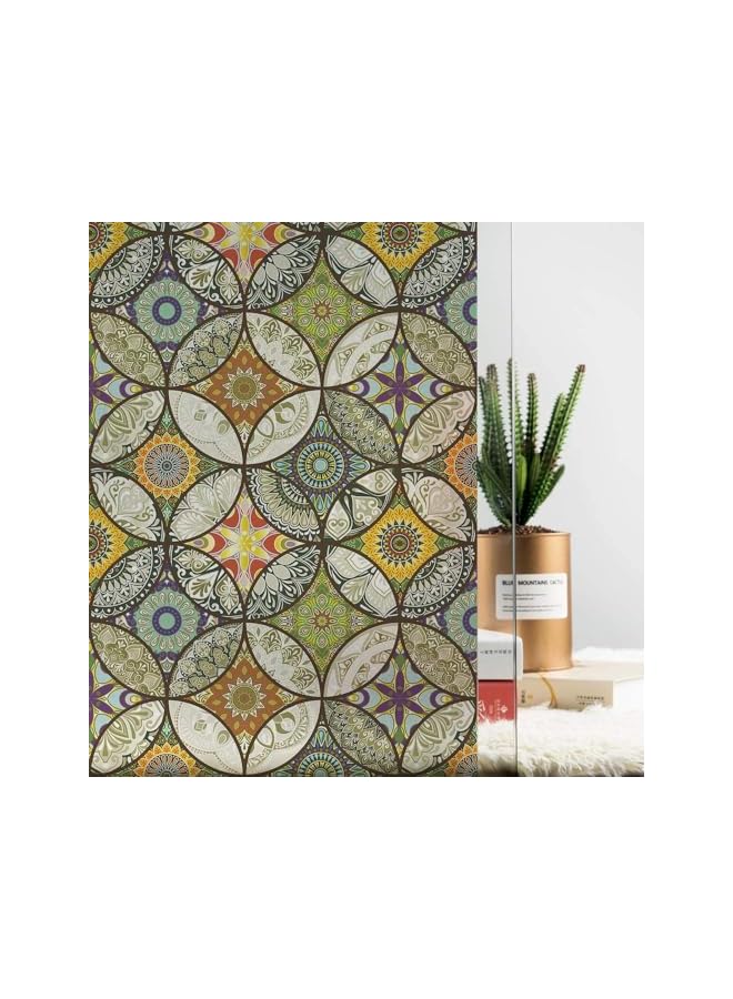 The Bros فيلم نافذة فينيل غير لاصق فيلم خصوصية زجاج ملون لفيلم نافذة حمام باب دش تحكم في الحرارة مضاد للأشعة فوق البنفسجية 44.5x200 سم - Image 2